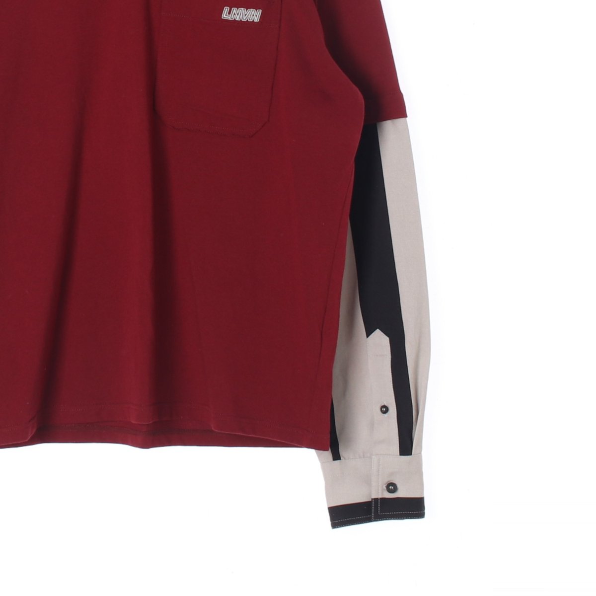 랑방 와인 셔츠레이어드 폴로 티셔츠 이미지 3