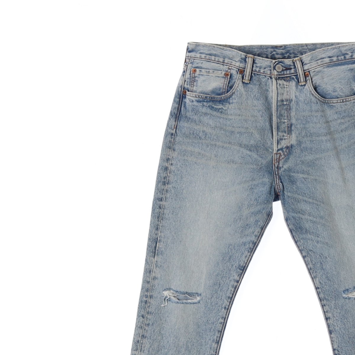 리바이스501CT 연청 무릎 데미지 데님 청바지 이미지 2