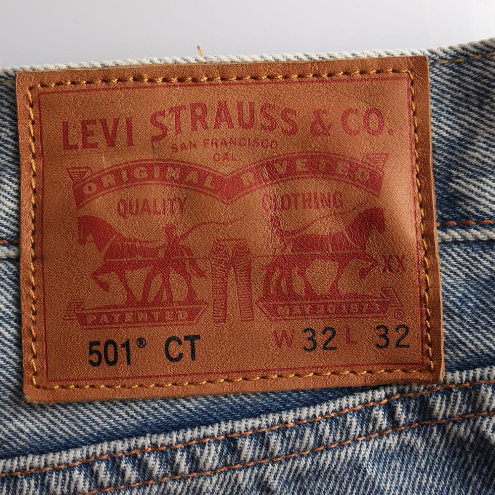 리바이스501CT 연청 무릎 데미지 데님 청바지 이미지 5