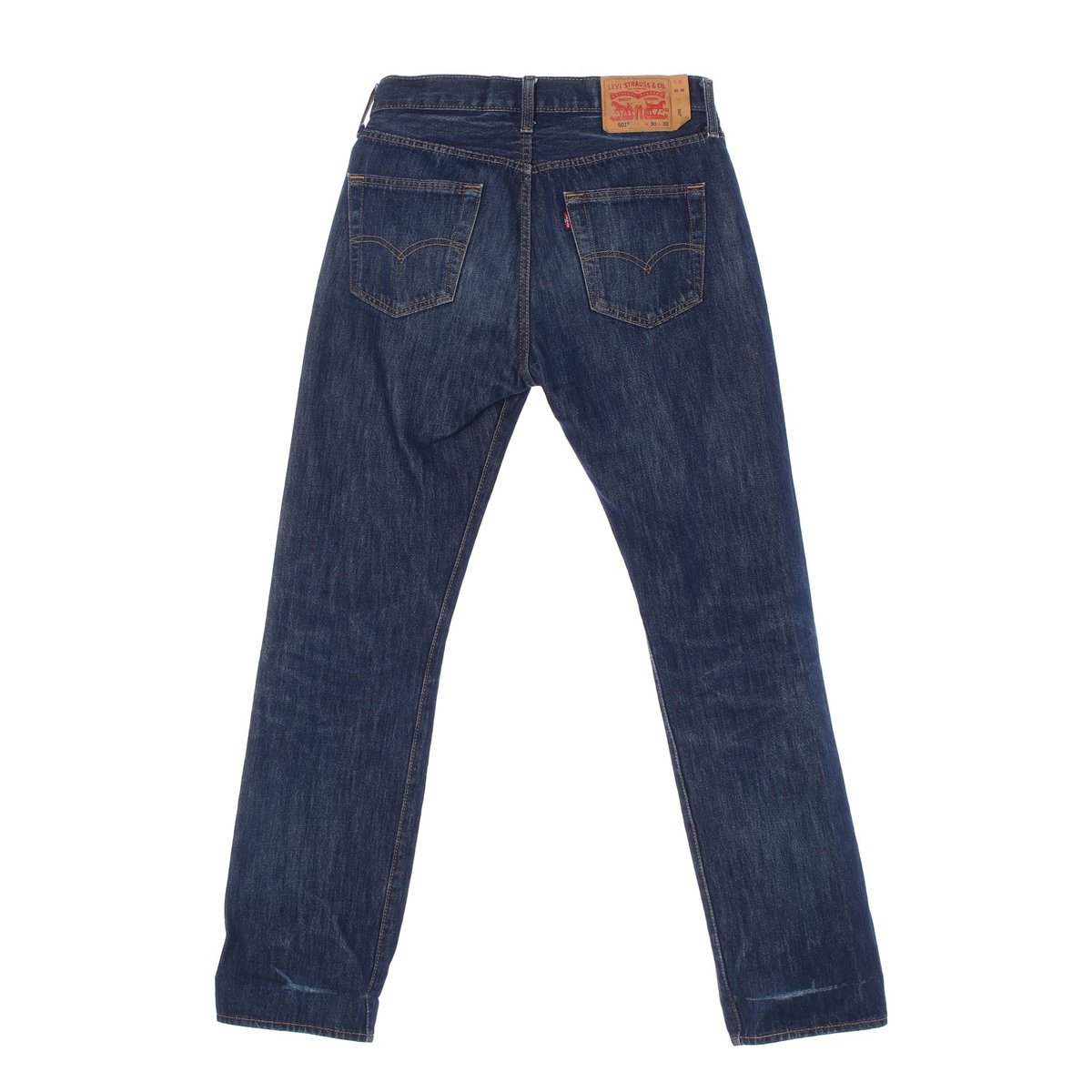 리바이스501 진청 워싱 롤업 데님 진 청바지 이미지 4