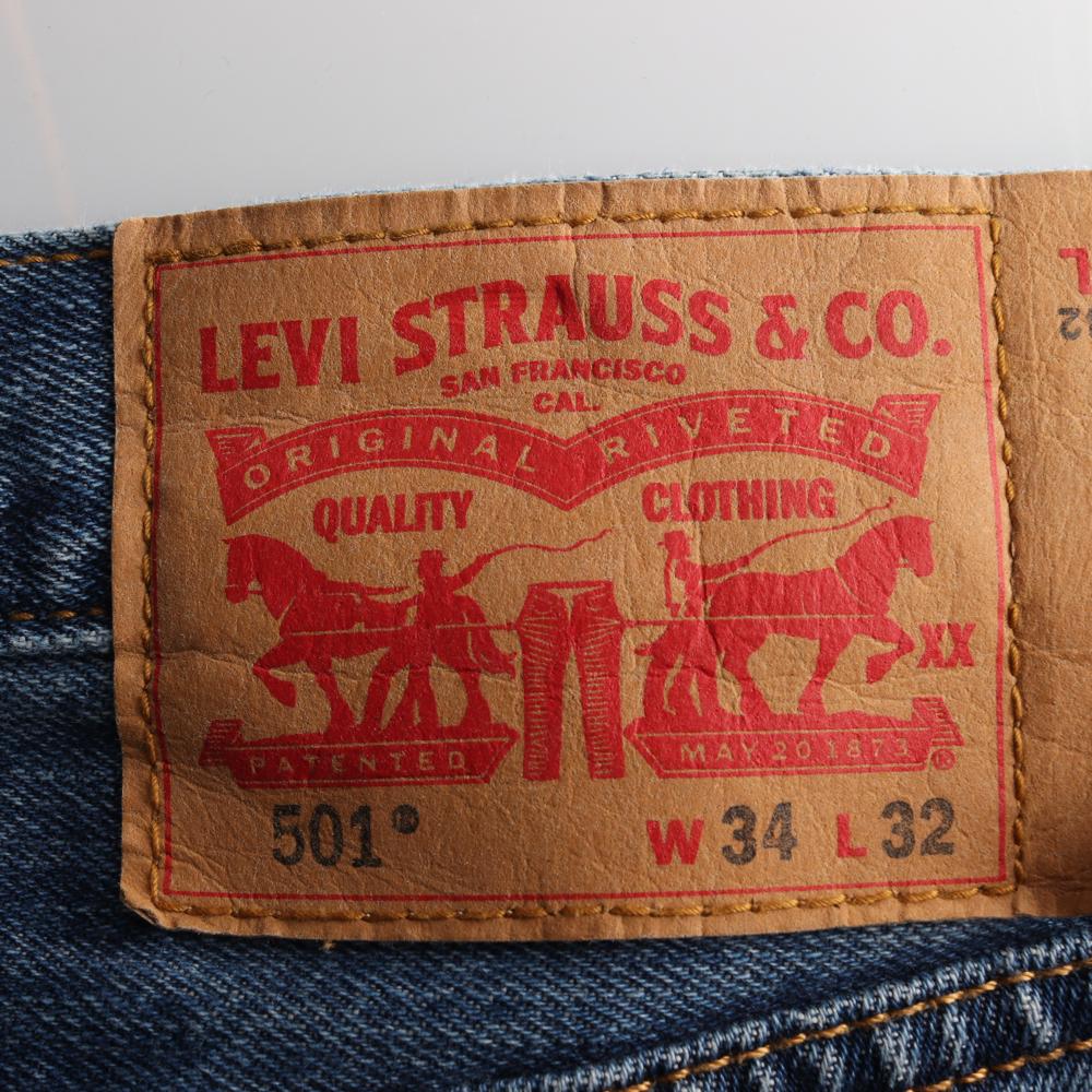 리바이스501 중청 데님 진 청바지 이미지 5