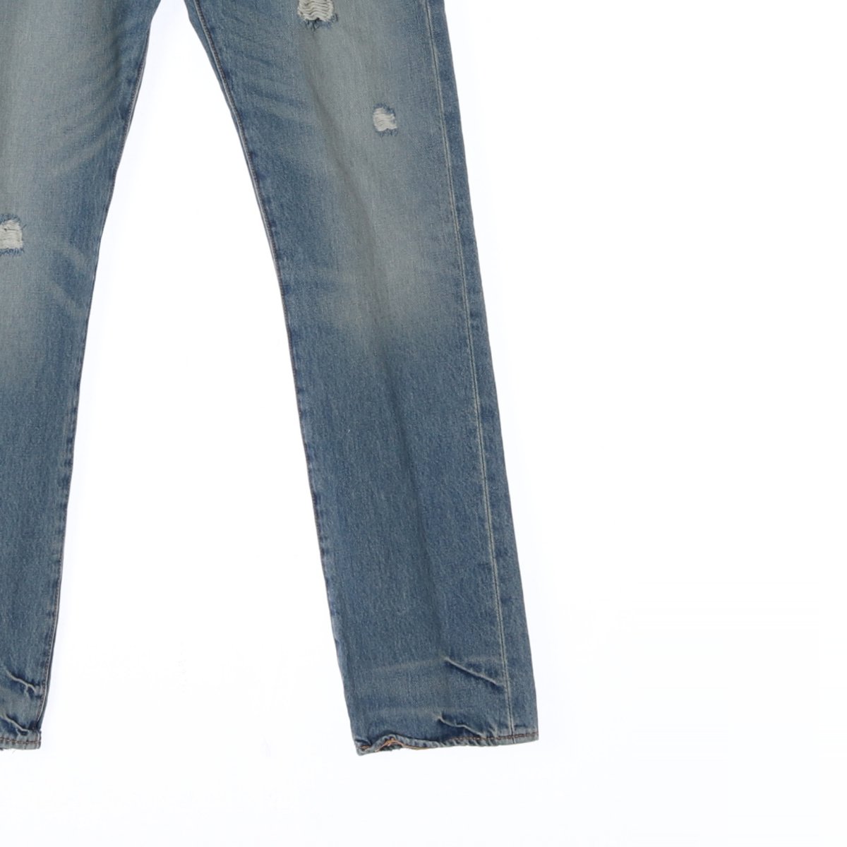 리바이스501 연청 워싱 데미지드 진 데님 청바지 이미지 3