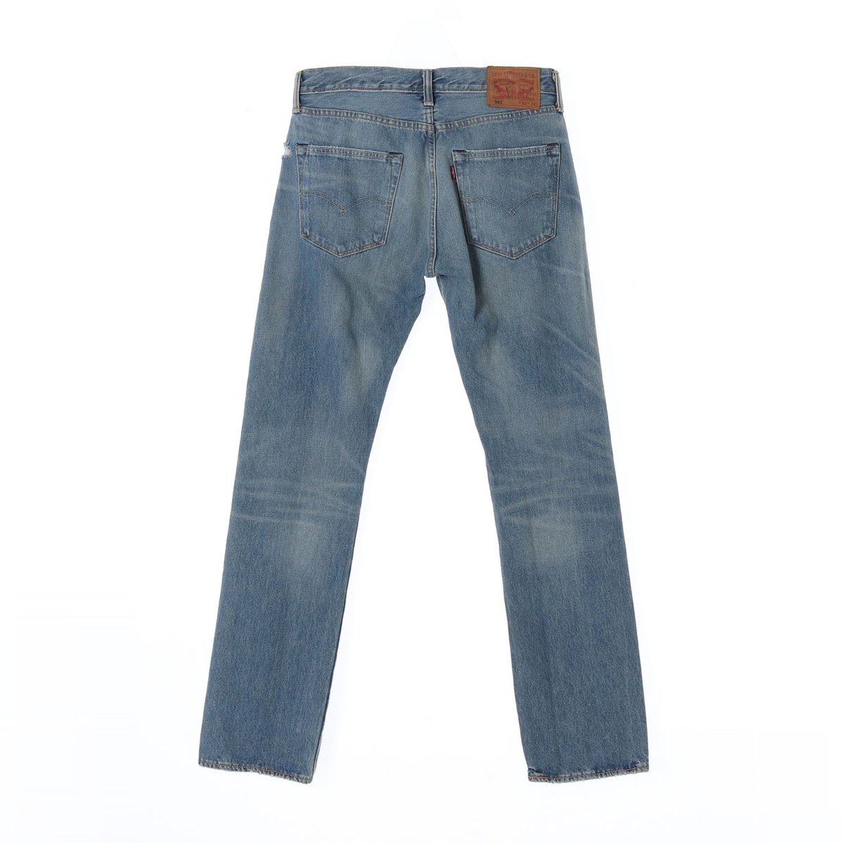 리바이스501 연청 워싱 데미지드 진 데님 청바지 이미지 4