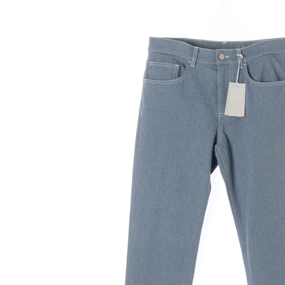 코스 연청 노워싱 데님 진 청바지 이미지 2