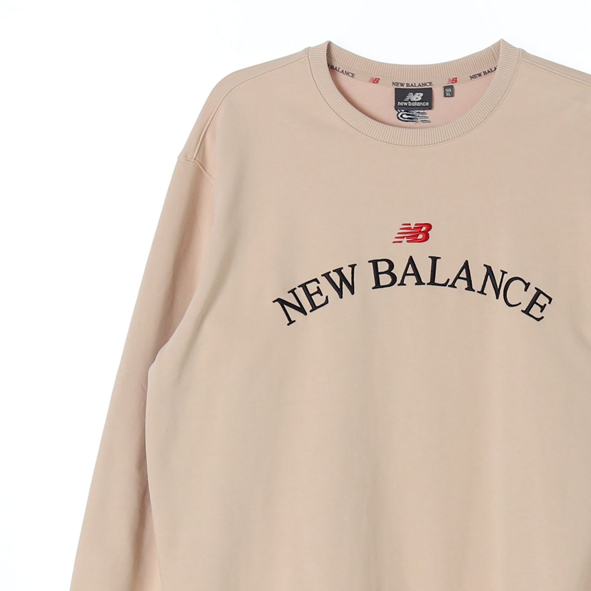뉴발란스 베이지 로고 맨투맨 스웨트셔츠 이미지 2