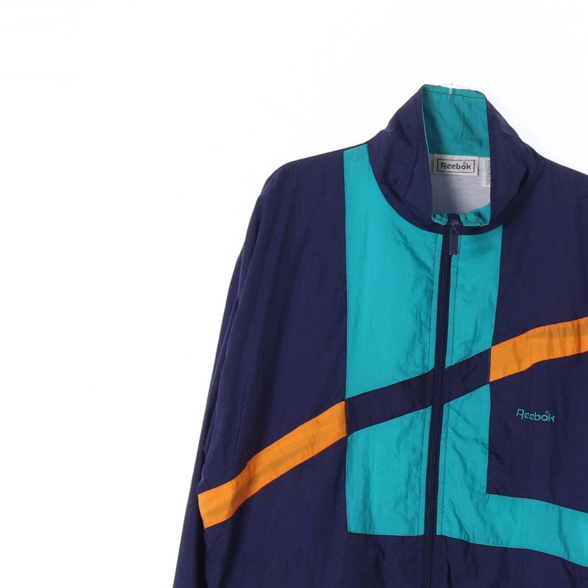 리복 네이비 블루 나일론 오버핏 바람막이 점퍼 이미지 2