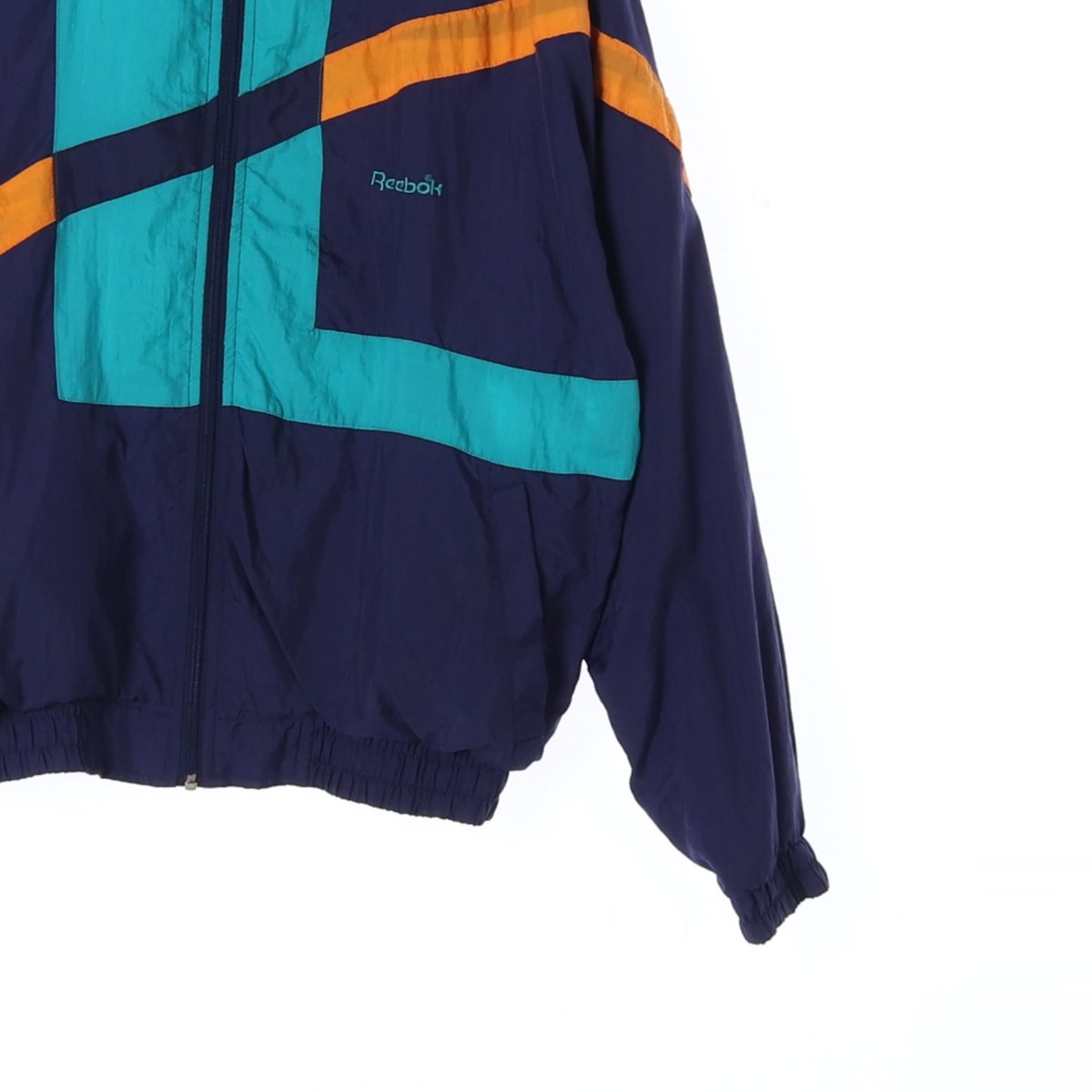 리복 네이비 블루 나일론 오버핏 바람막이 점퍼 이미지 3