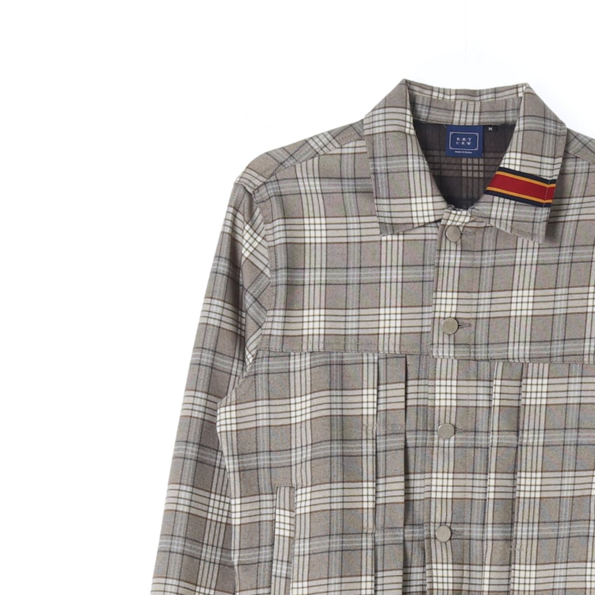 로맨틱 크라운 체크 밴드 디테일 트럭커 자켓 이미지 2