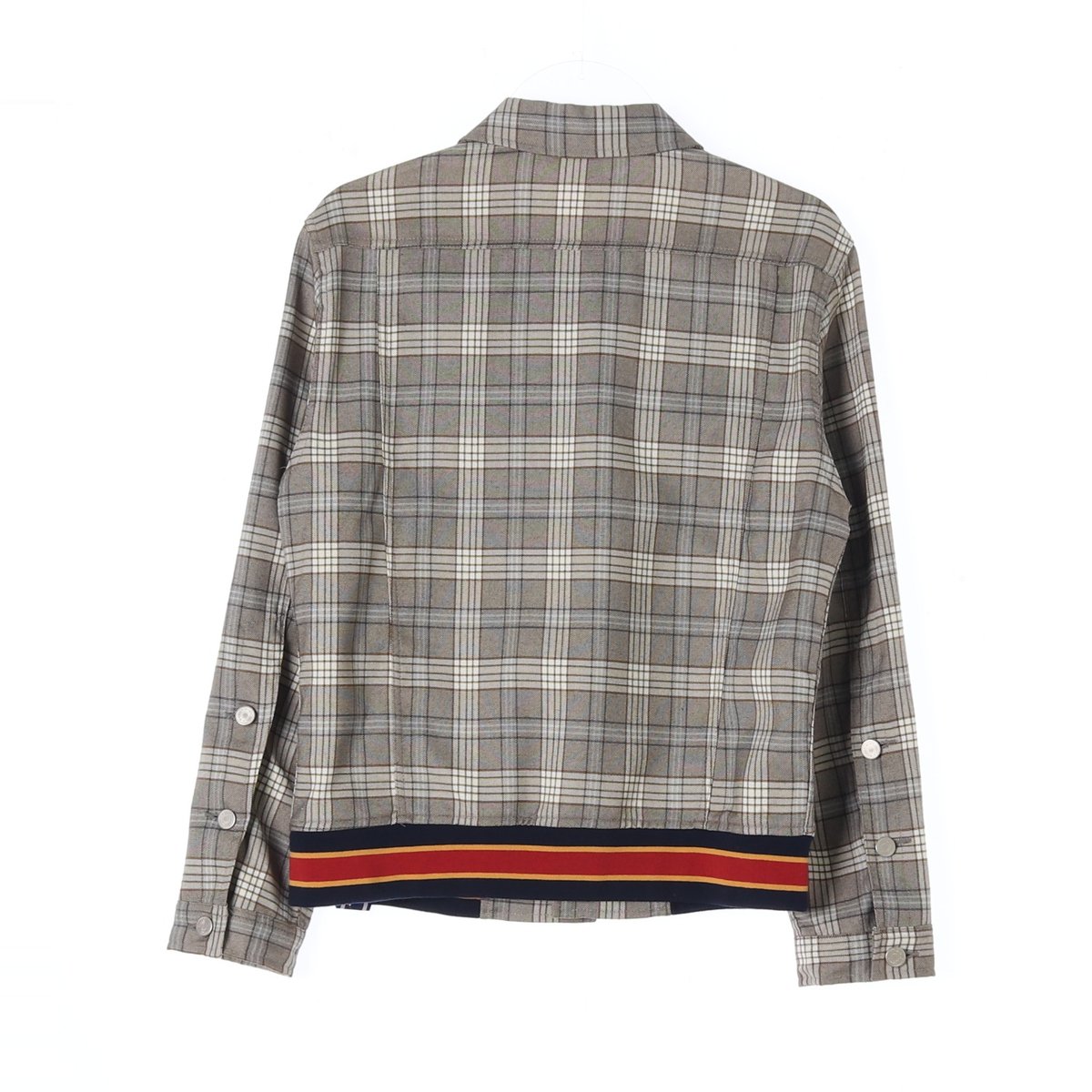 로맨틱 크라운 체크 밴드 디테일 트럭커 자켓 이미지 5