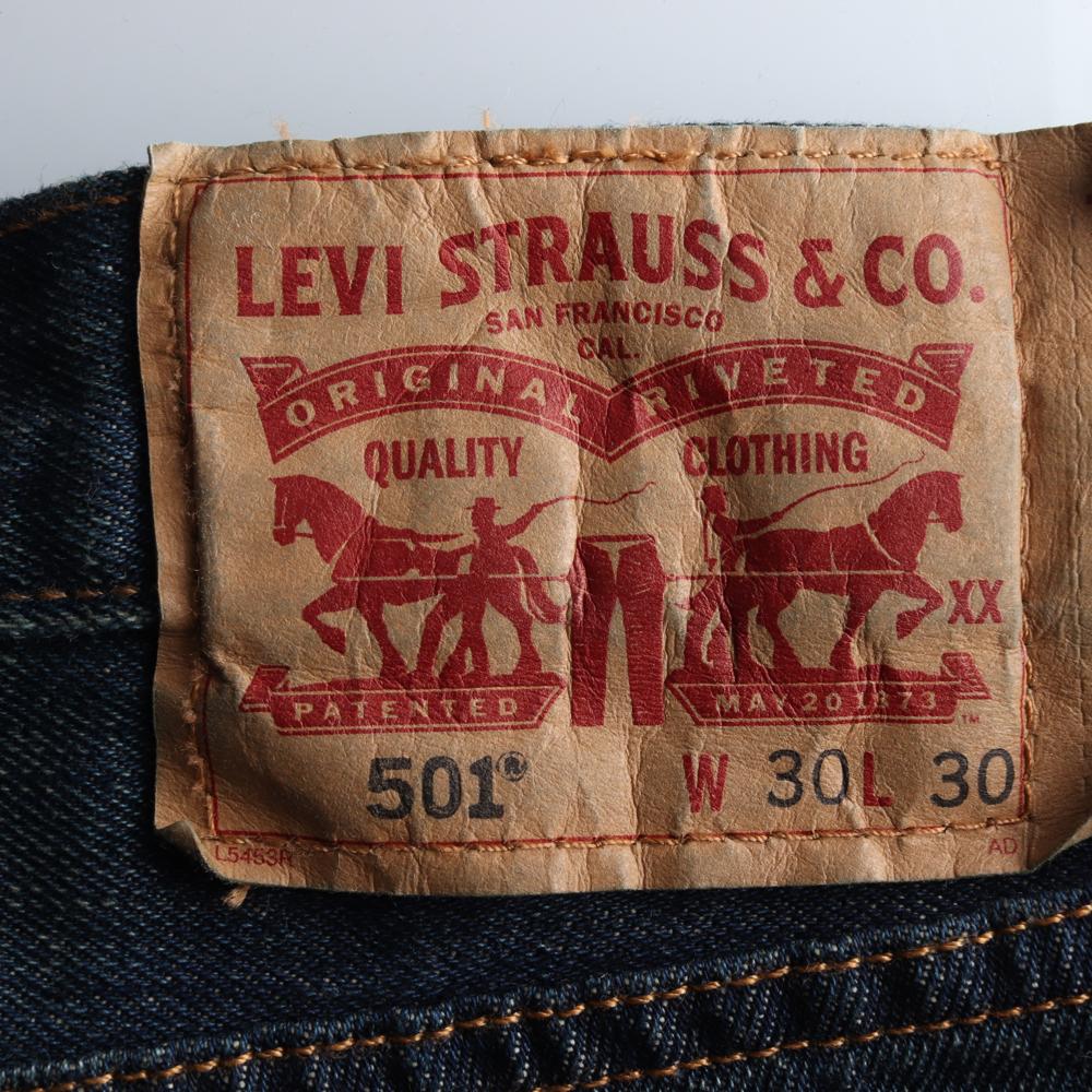 리바이스501 진청 워싱 진 청바지 데님 이미지 5