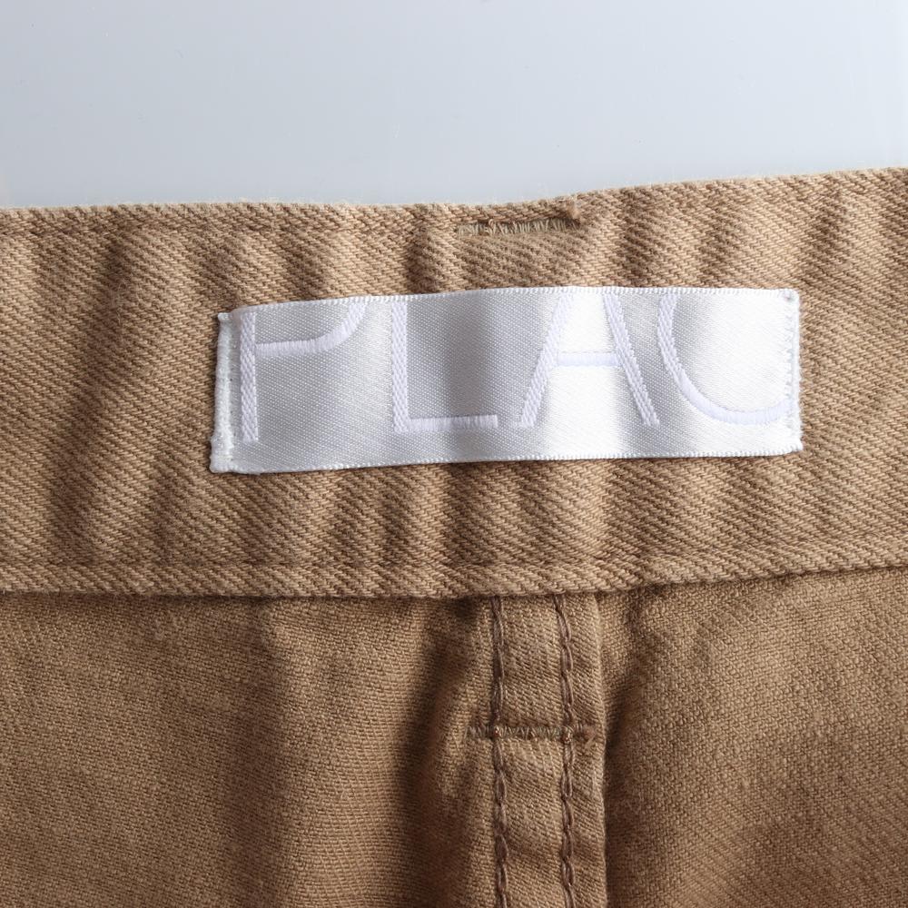 플랙 베이지 코튼 데님 치노팬츠 이미지 5