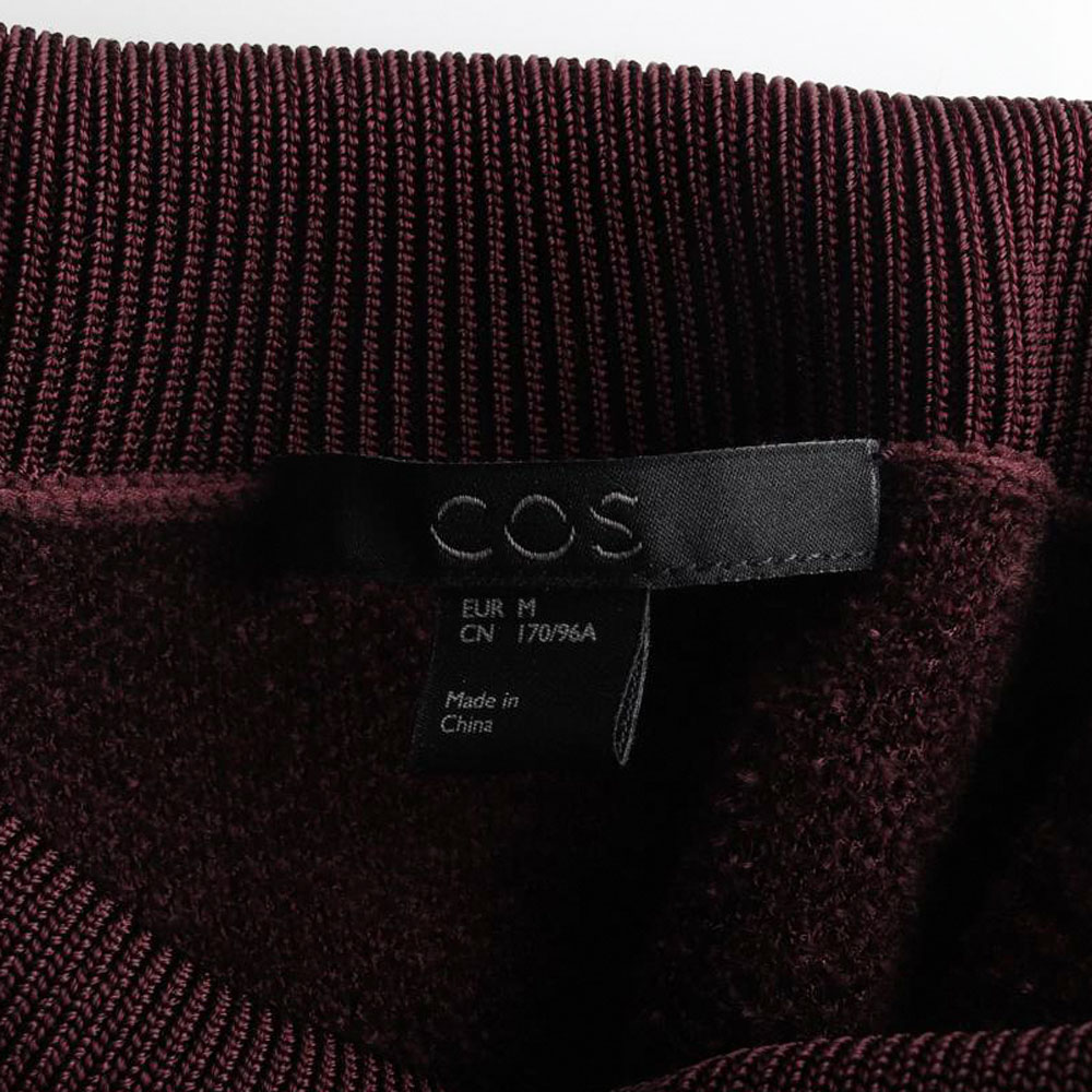 코스 버건디 모크넥 기모 벨벳 니트 티셔츠 이미지 5