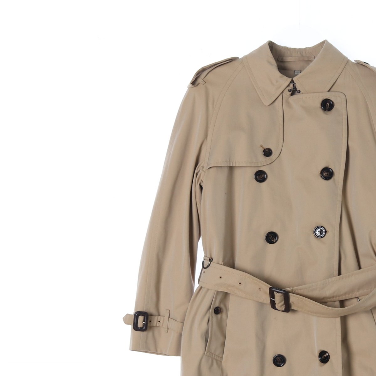 버버리 베이지 슬릿 더블 트렌치코트 이미지 2