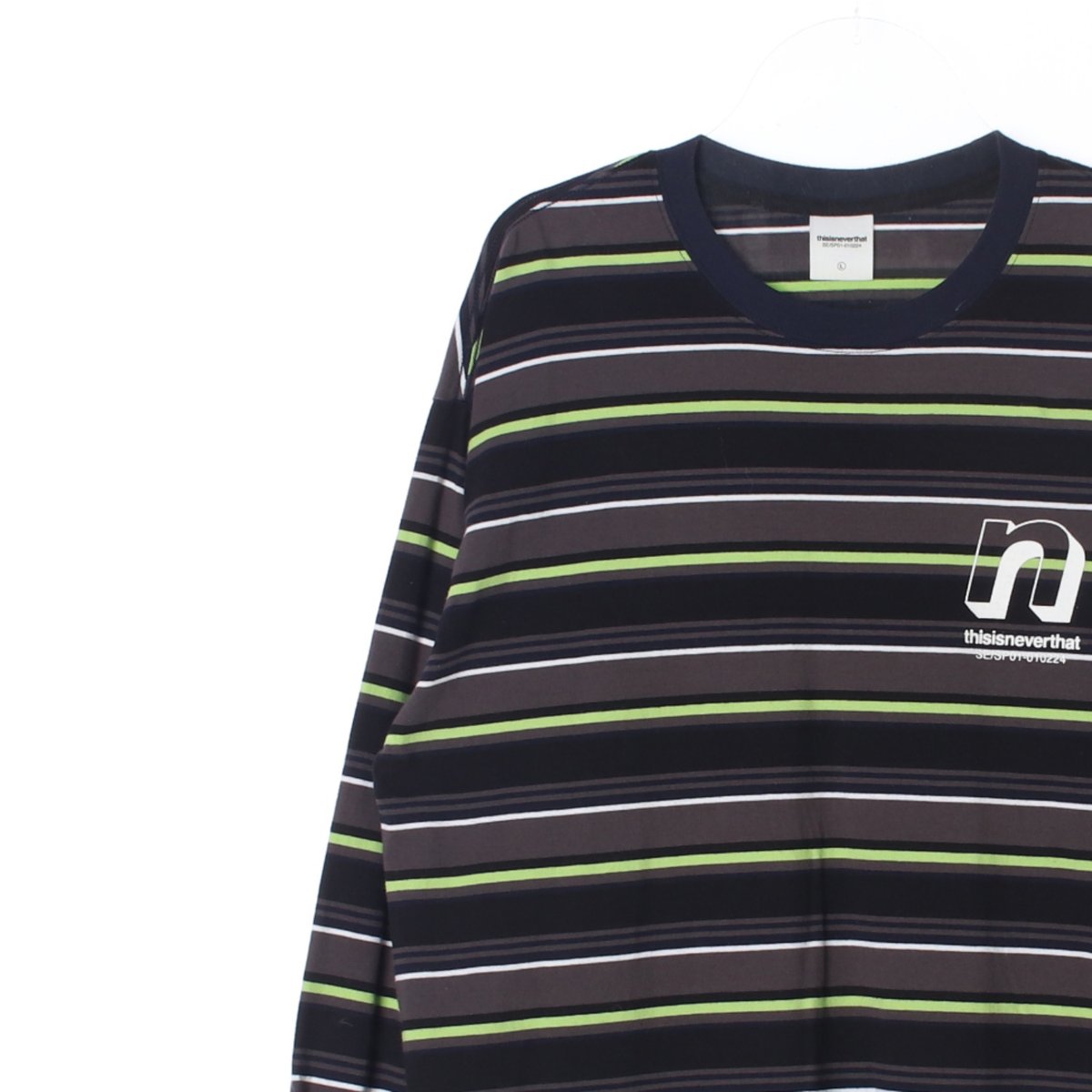 디스이즈네버댓 스트라이프 긴팔 라운드 티셔츠 이미지 2