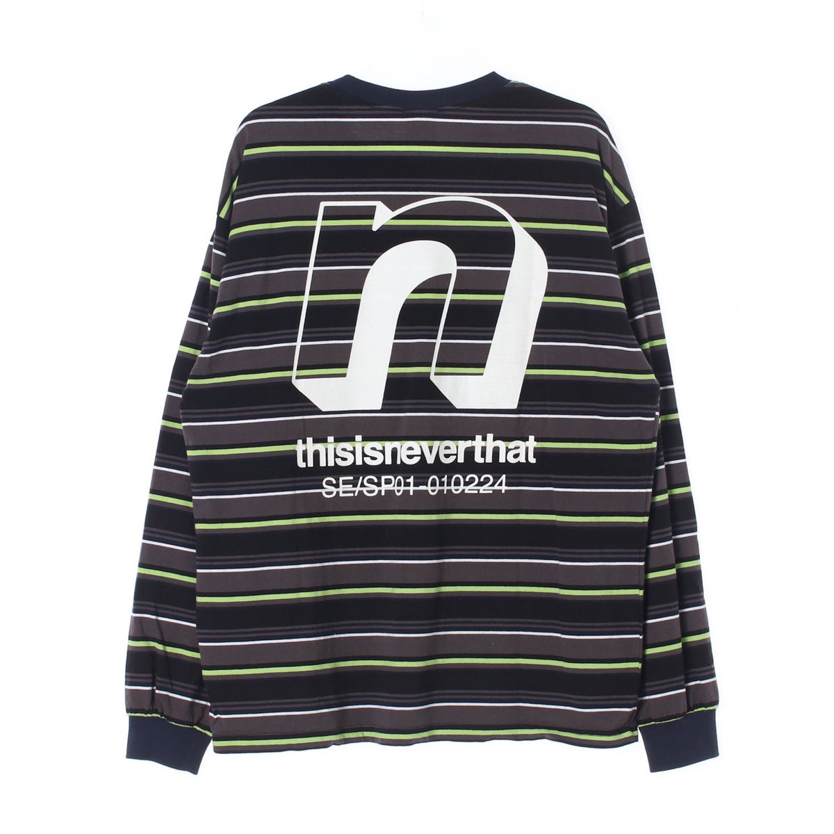 디스이즈네버댓 스트라이프 긴팔 라운드 티셔츠 이미지 4