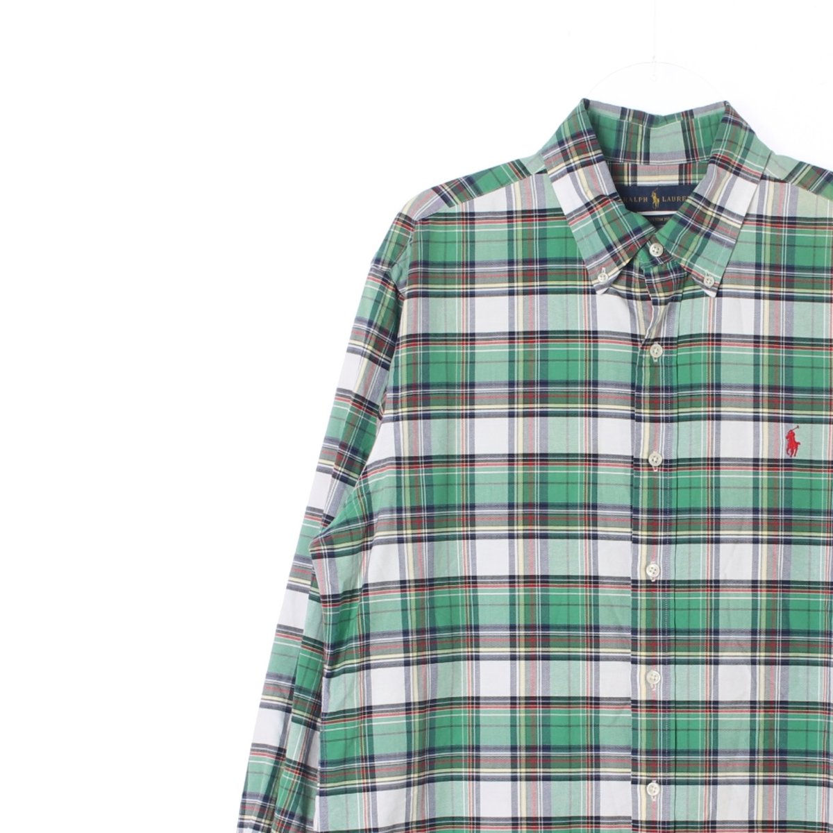 폴로 랄프 로렌 그린 체크 커스텀핏 긴팔 셔츠 이미지 2