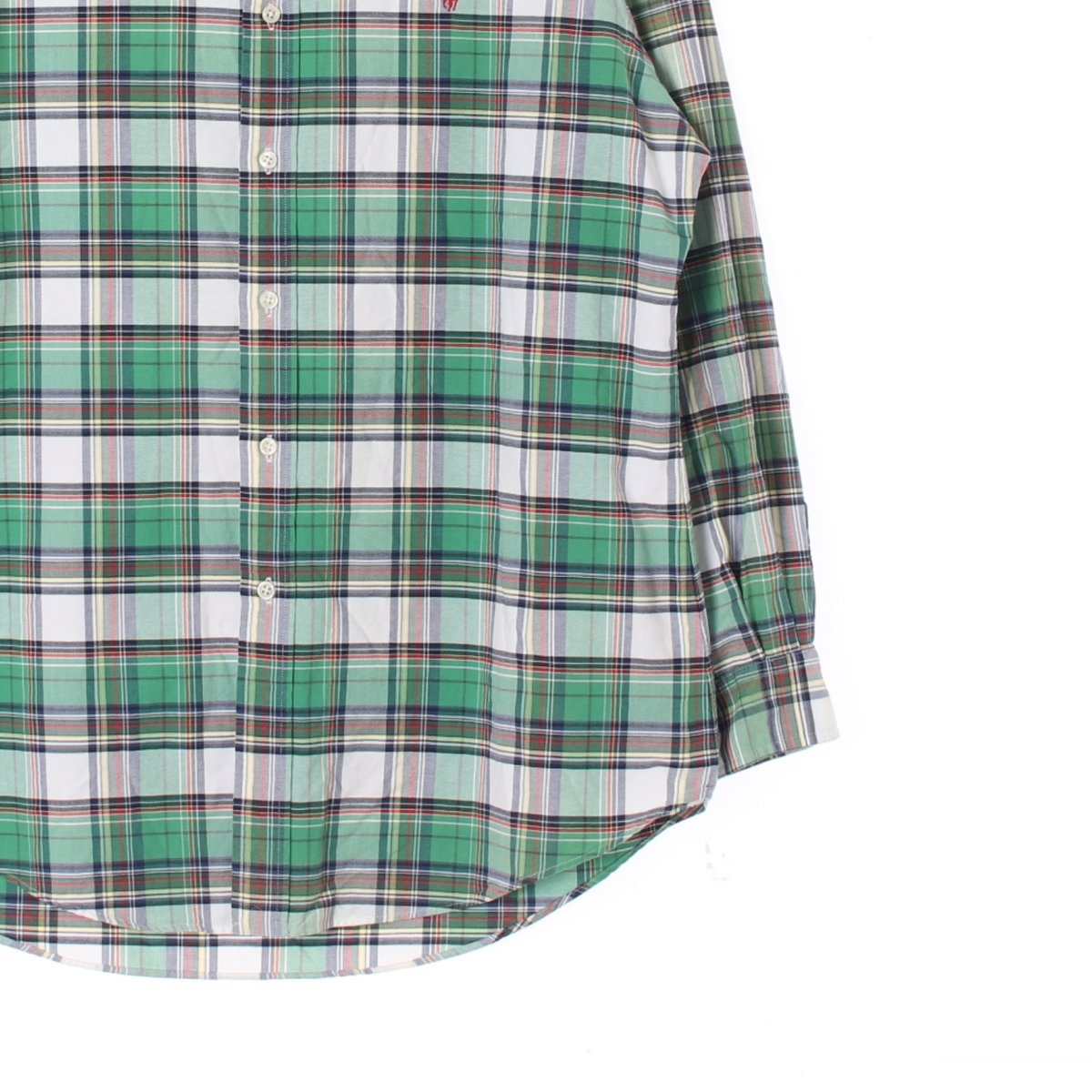 폴로 랄프 로렌 그린 체크 커스텀핏 긴팔 셔츠 이미지 3