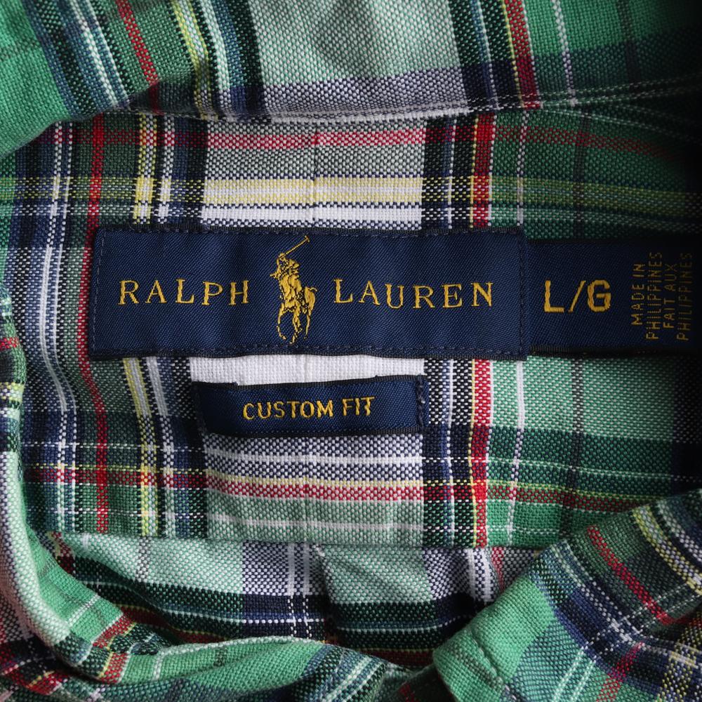 폴로 랄프 로렌 그린 체크 커스텀핏 긴팔 셔츠 이미지 5