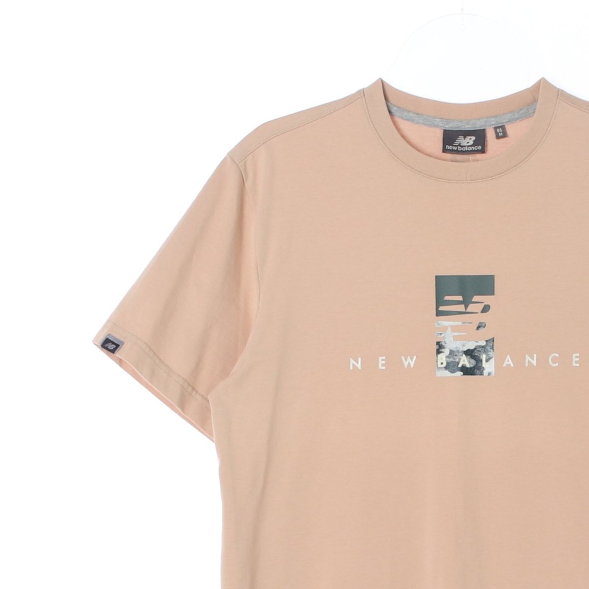 뉴발란스 베이지 로고 반팔 라운드 티셔츠 이미지 2