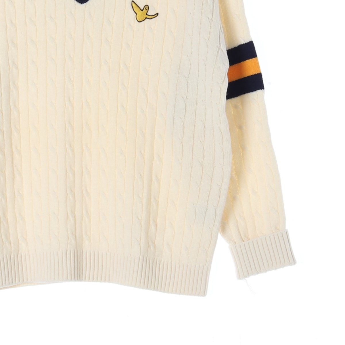 마크곤잘레스 아이보리 브이넥 꽈배기 니트 스웨터 이미지 3