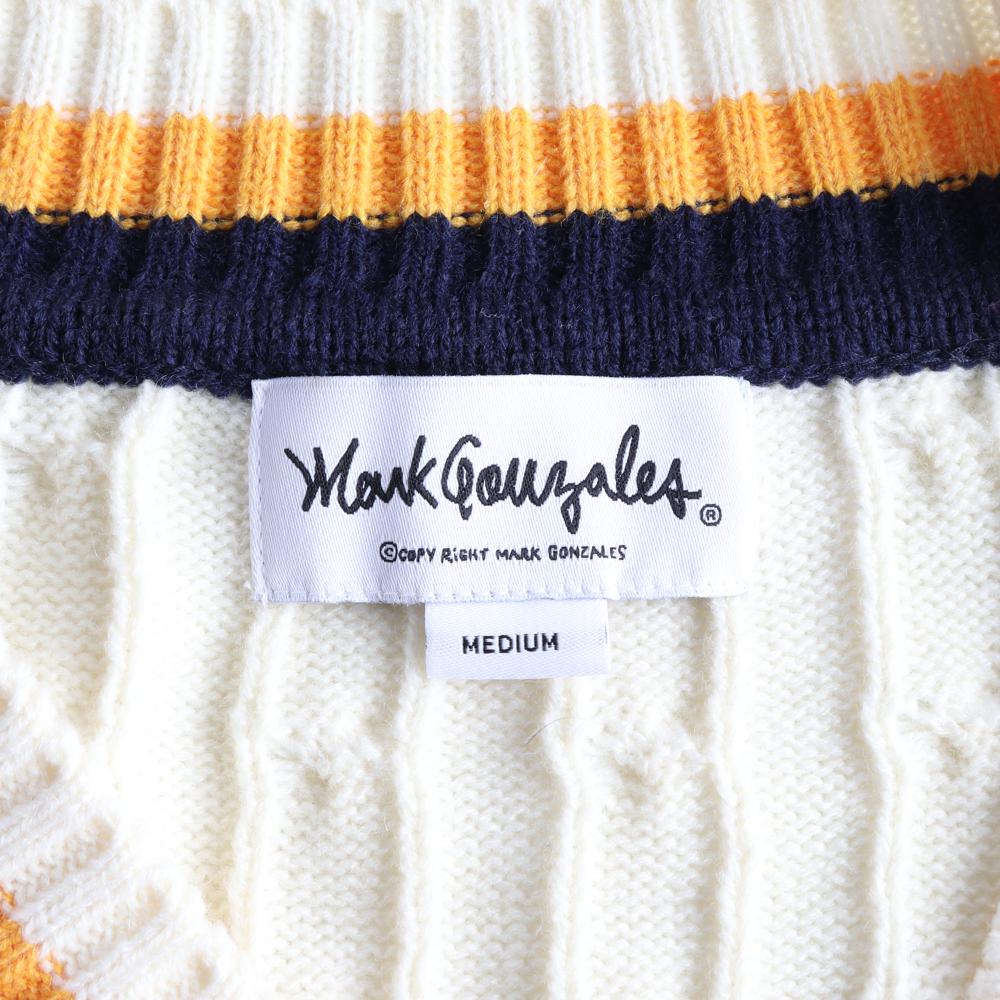 마크곤잘레스 아이보리 브이넥 꽈배기 니트 스웨터 이미지 5