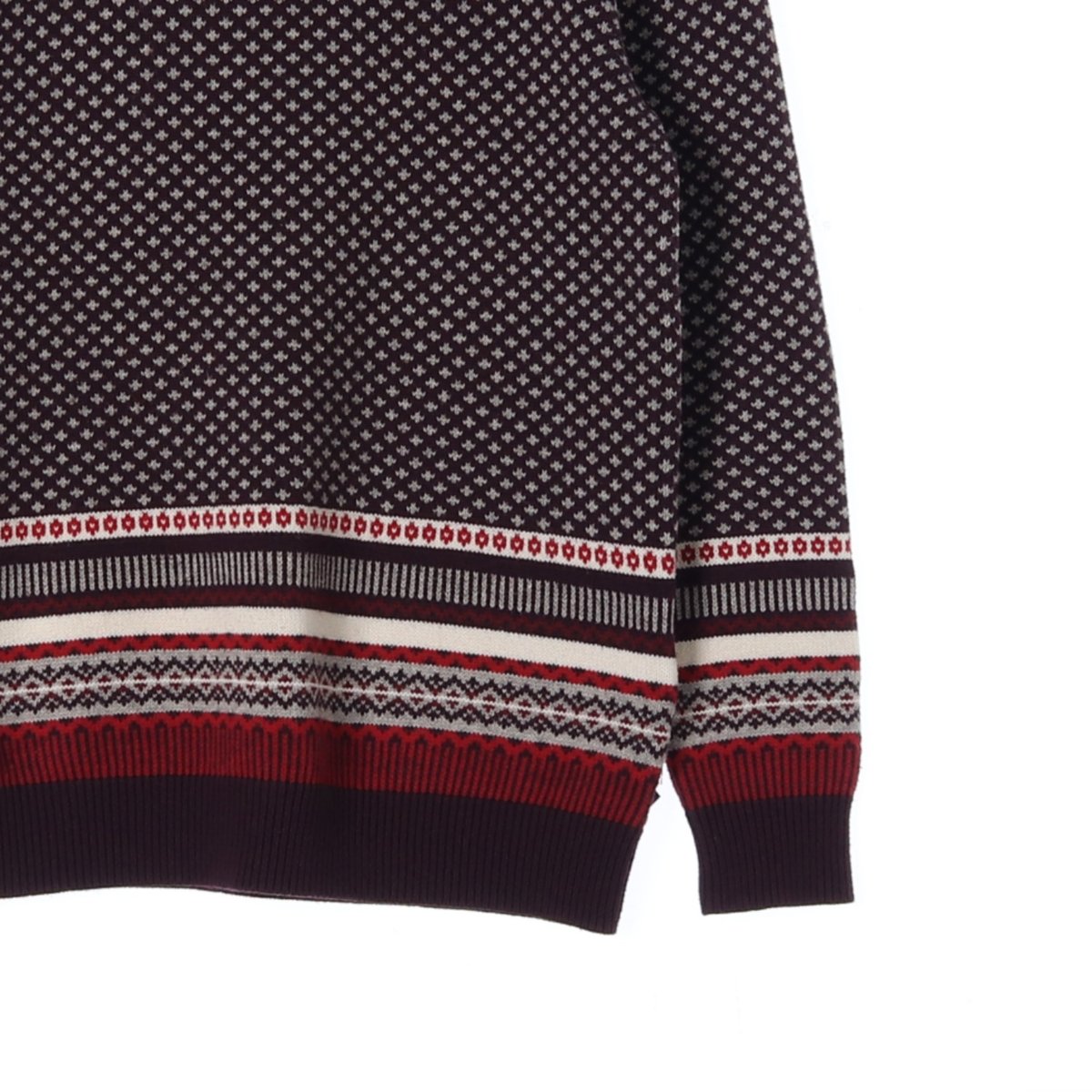 리바이스 버건디 패턴 라운드 울 니트 스웨터 이미지 3