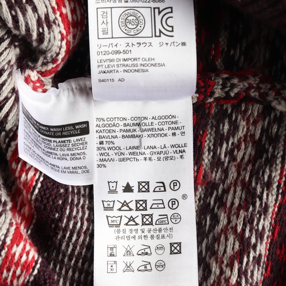 리바이스 버건디 패턴 라운드 울 니트 스웨터 이미지 6