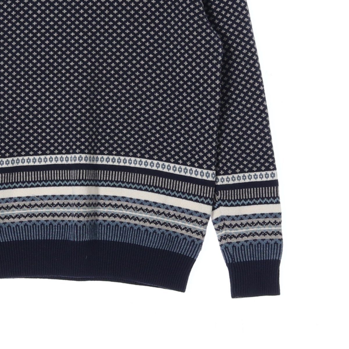 리바이스 네이비 패턴 라운드 울 니트 스웨터 이미지 3