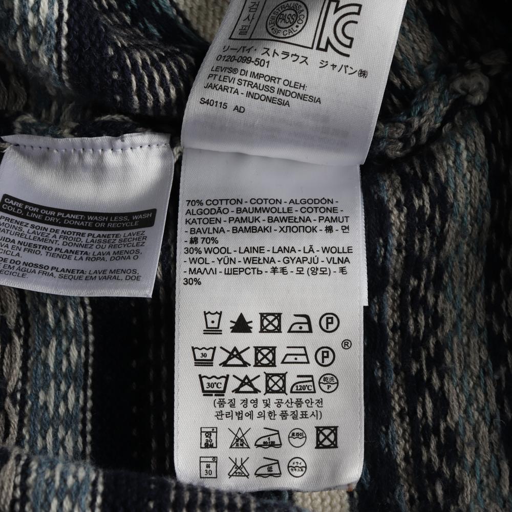 리바이스 네이비 패턴 라운드 울 니트 스웨터 이미지 6