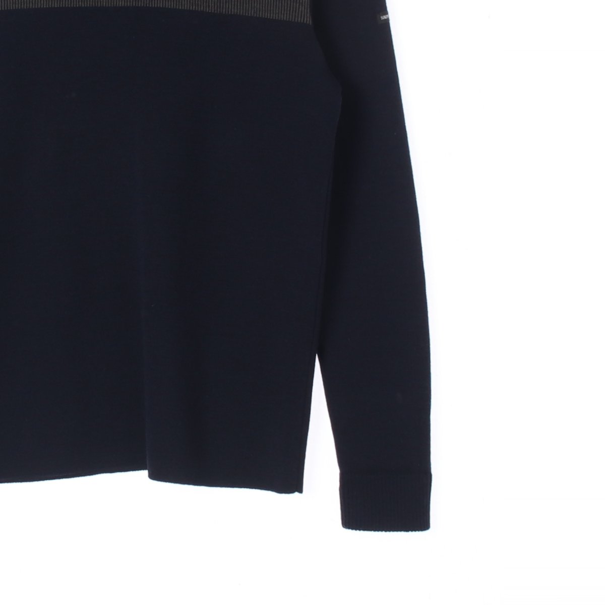 세인트 제임스 울100 카키 블랙 아퀴텐느 니트 스웨터 이미지 3