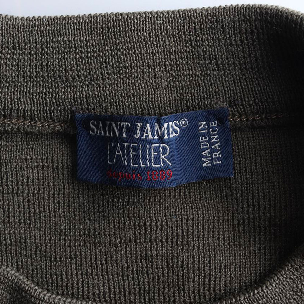 세인트 제임스 울100 카키 블랙 아퀴텐느 니트 스웨터 이미지 5