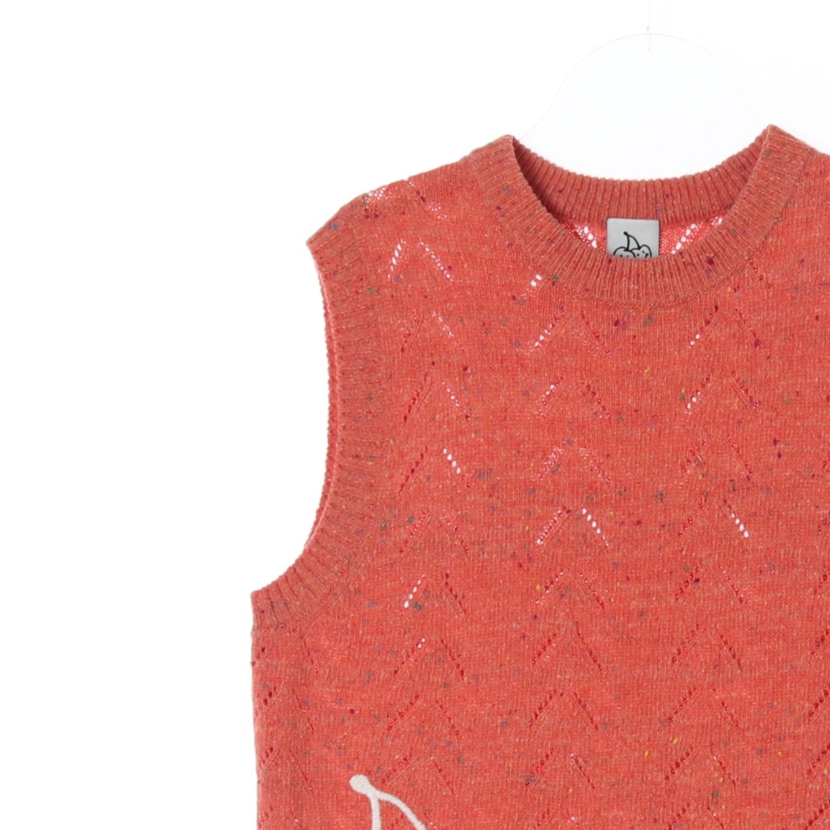 키르시 오렌지 체리 울 니트 조끼 베스트 이미지 2