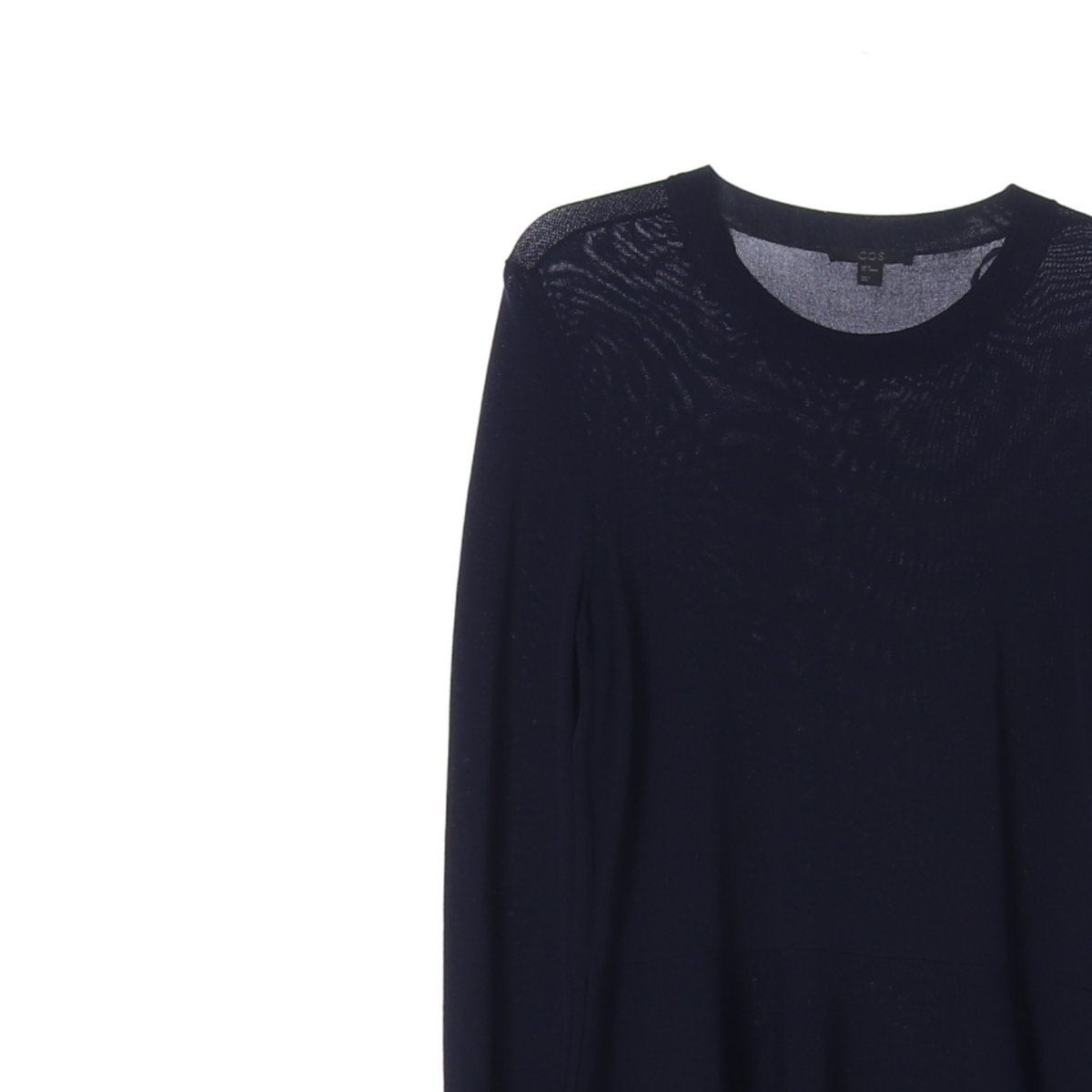 코스 네이비 벨슬리브 긴팔 니트 티셔츠 이미지 2