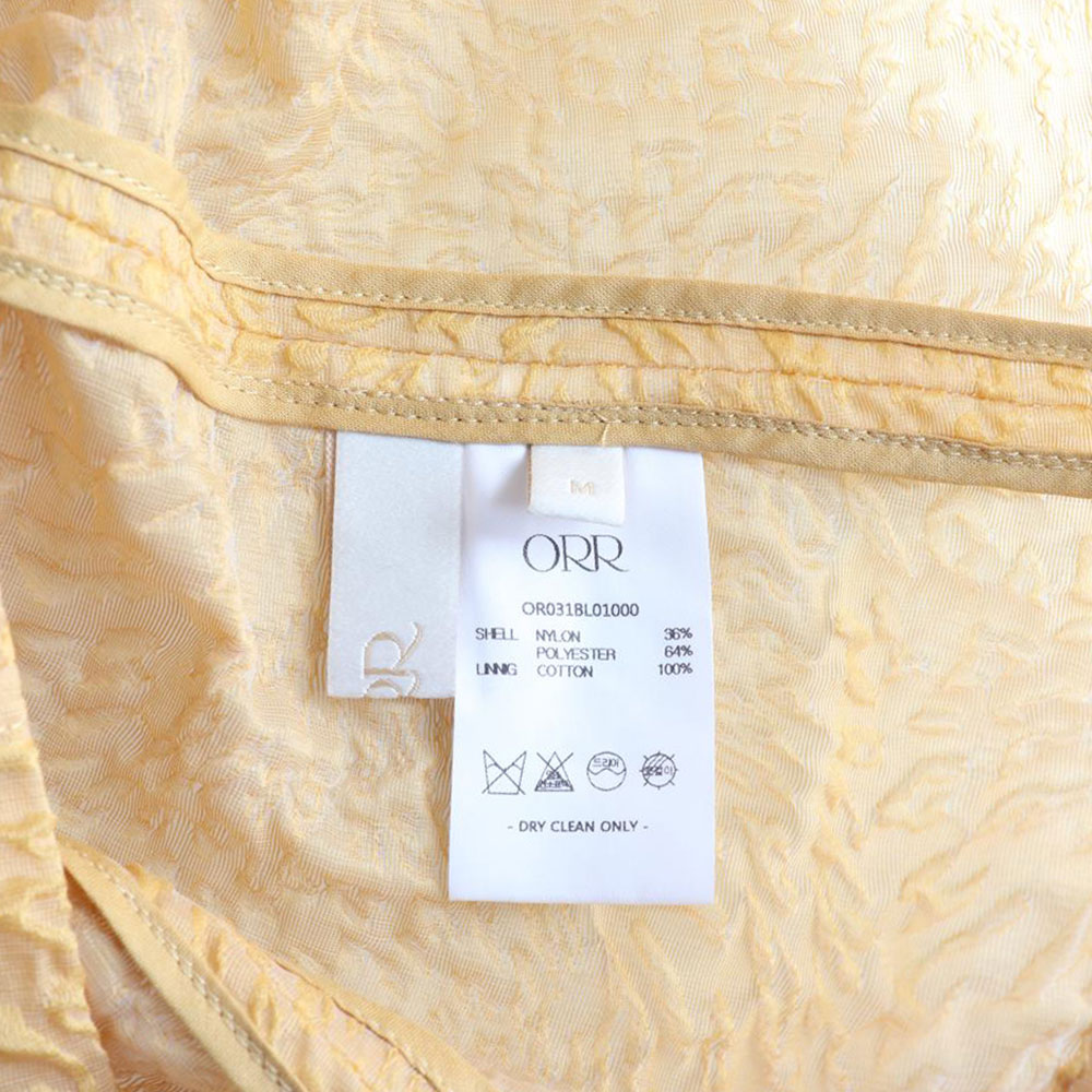 ORR오르 옐로우 퍼프 브이넥 시스루 블라우스 이미지 5