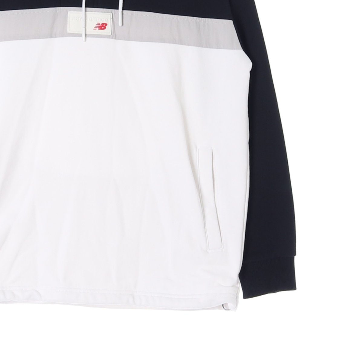 뉴발란스 블랙 화이트 아노락 하프집업 후드 티셔츠 이미지 3