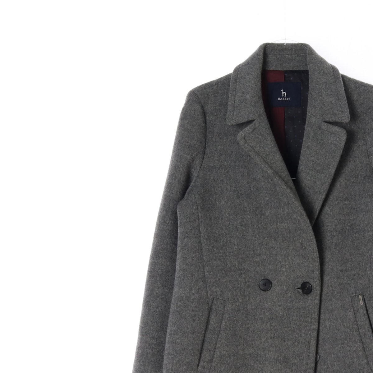 헤지스 울앙고라100% 그레이 롱 더블코트 이미지 2