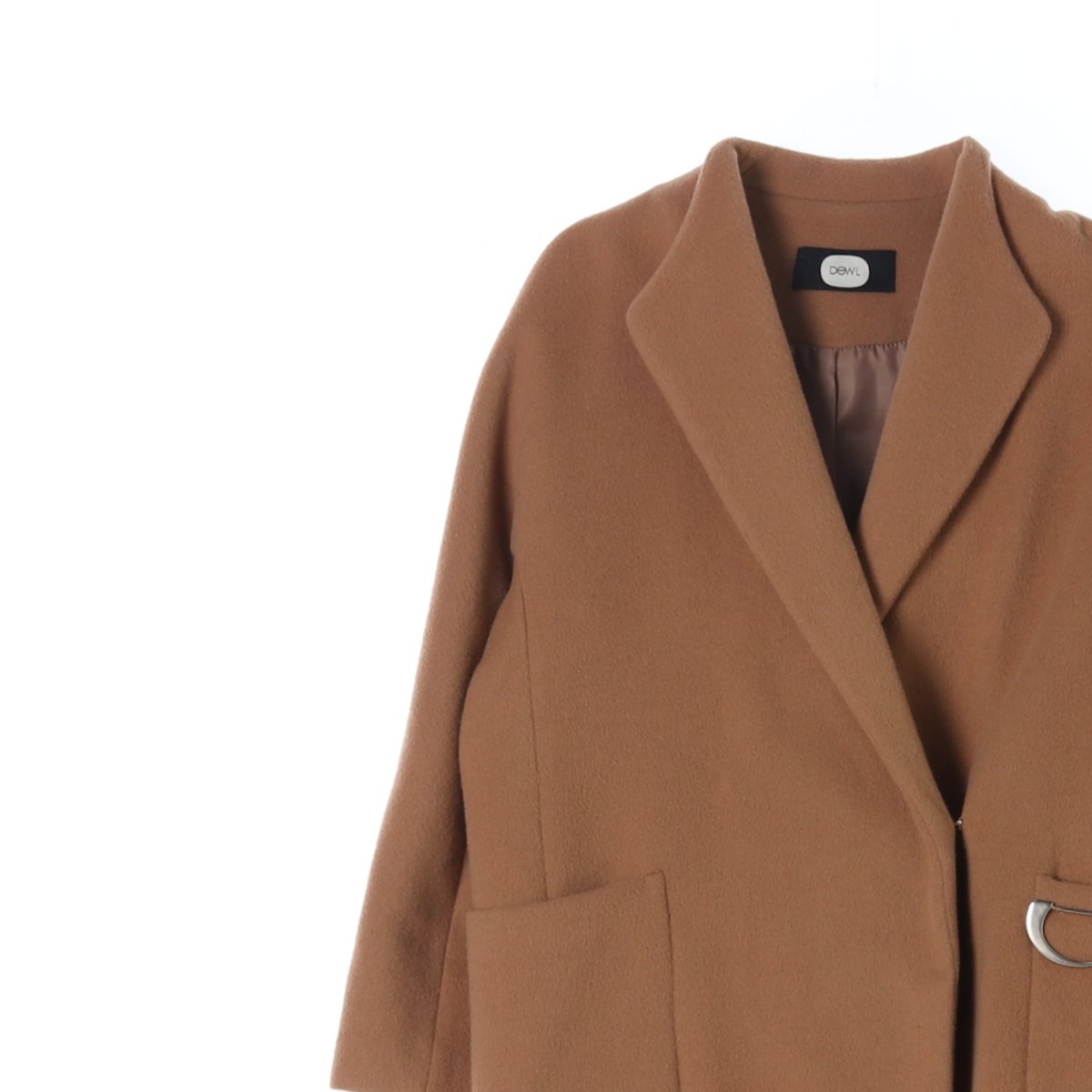 듀엘 울앙고라80% 카멜 브로치 하프 코트 이미지 2