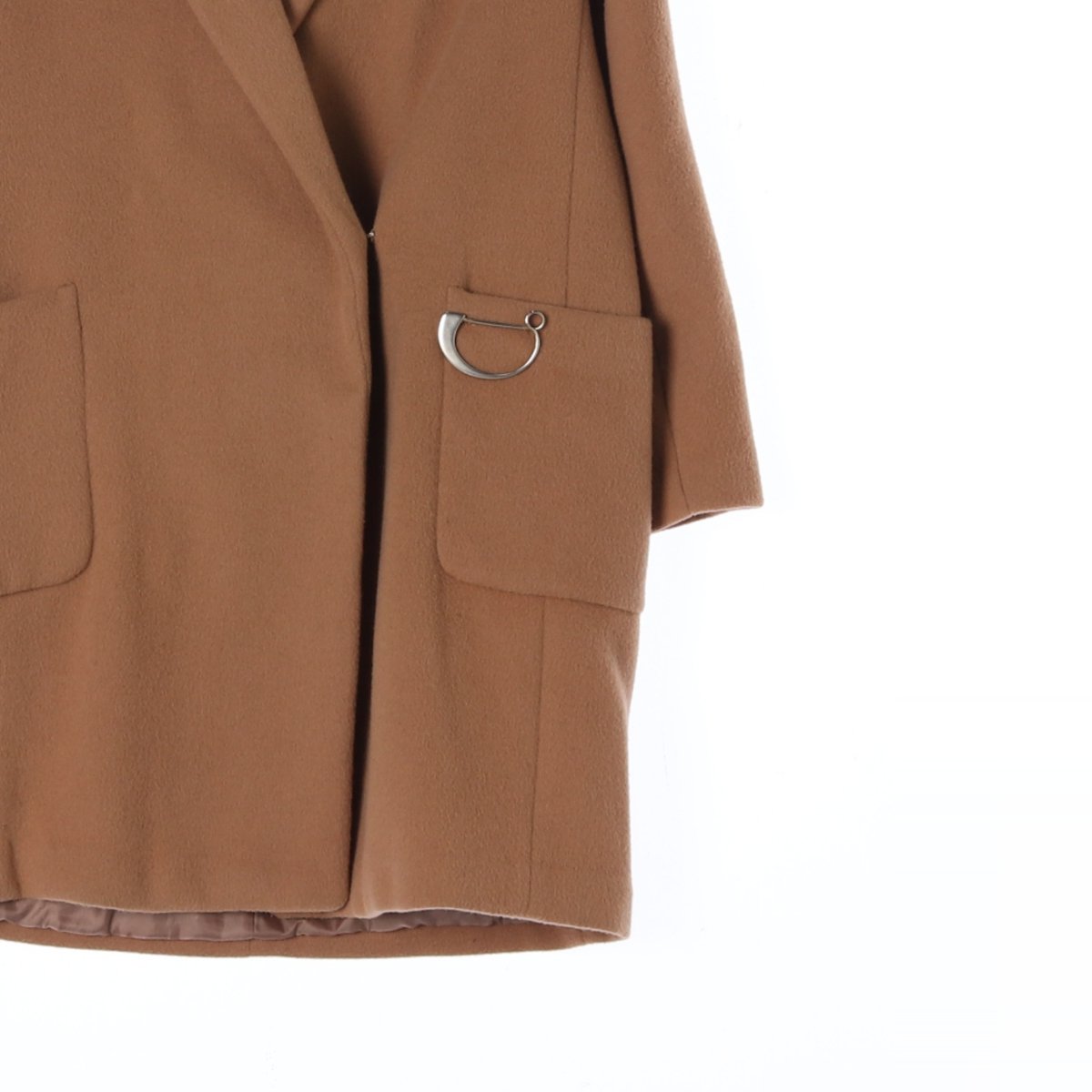 듀엘 울앙고라80% 카멜 브로치 하프 코트 이미지 3