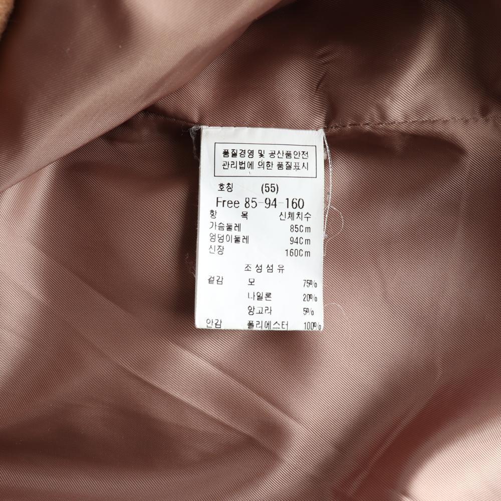 듀엘 울앙고라80% 카멜 브로치 하프 코트 이미지 7