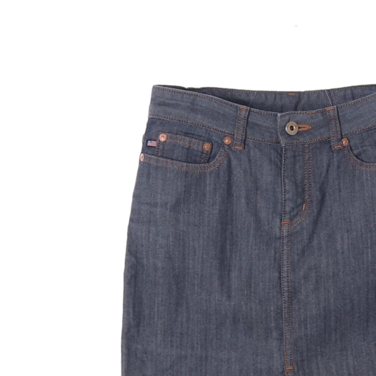 폴로 랄프 로렌 진청 데님 미디 스커트 이미지 2