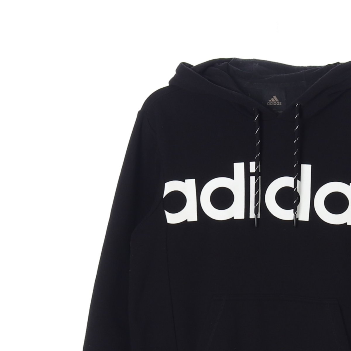 아디다스 블랙 빅로고 기모 후드 집업 티셔츠 이미지 2
