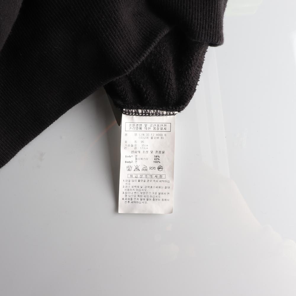 아디다스 블랙 빅로고 기모 후드 집업 티셔츠 이미지 6