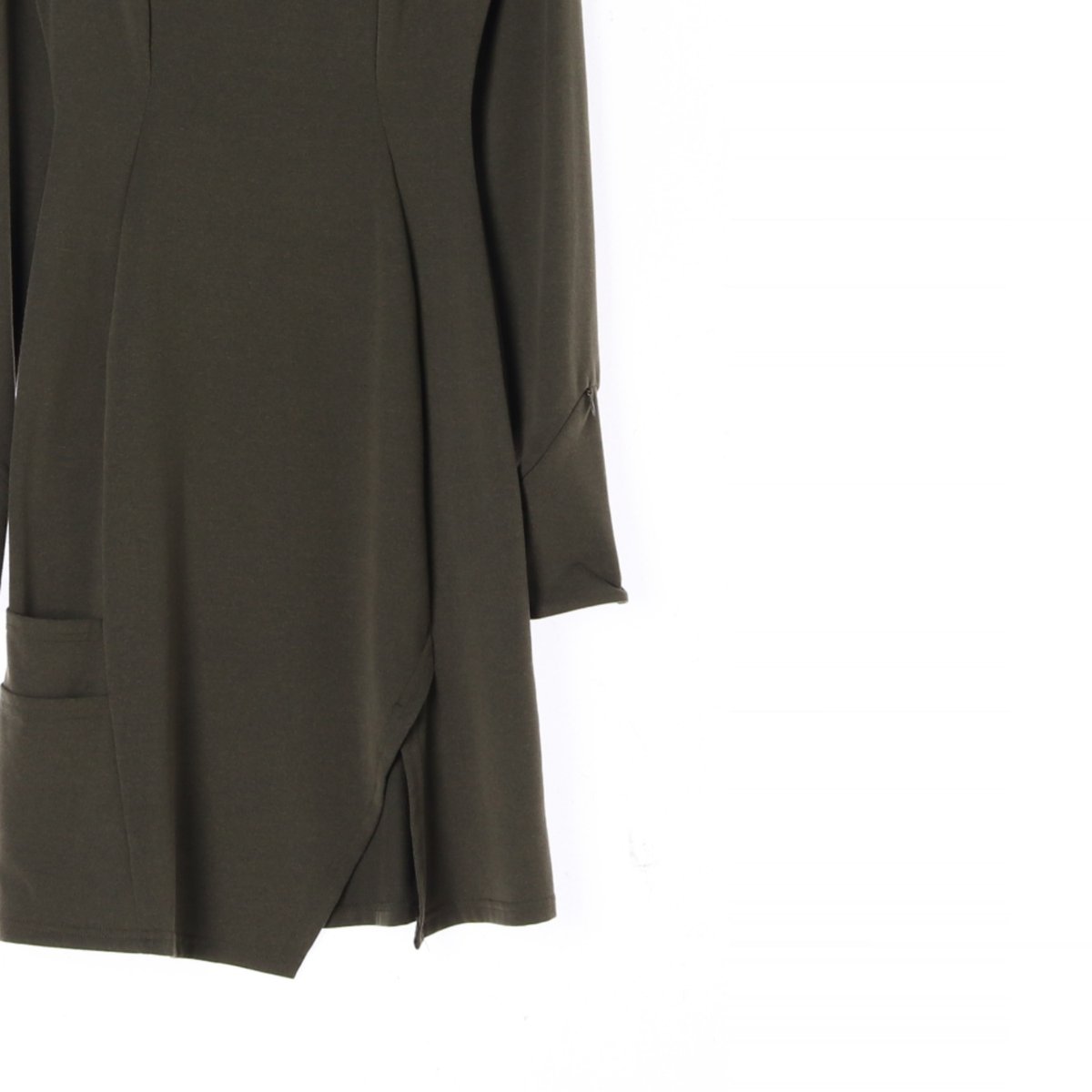 누피크 카키 하프집업 슬릿 롱원피스 이미지 3