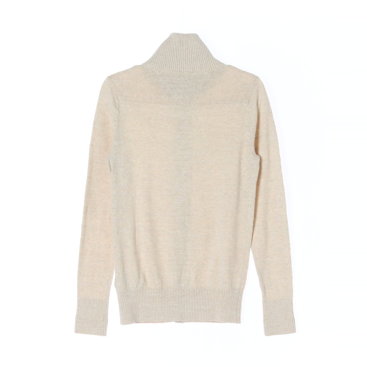 타미힐피거 베이지 하이넥 집업 니트 가디건 이미지 4