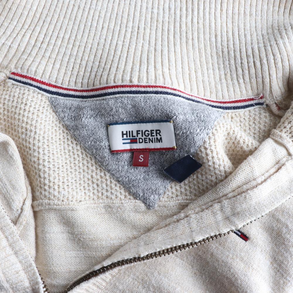 타미힐피거 베이지 하이넥 집업 니트 가디건 이미지 5