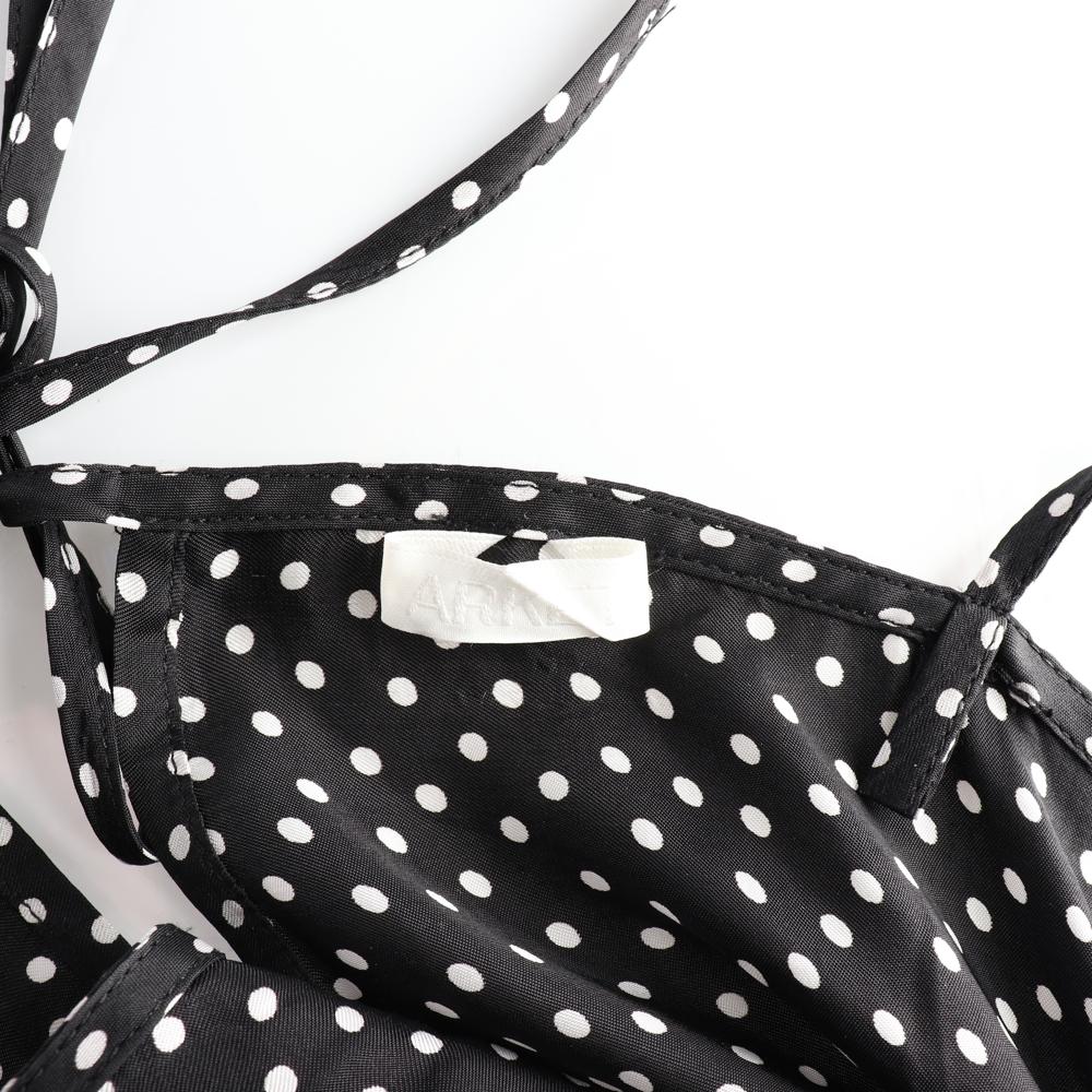 아르켓 도트 패턴 브이넥 민소매 휴양지 롱원피스 이미지 5