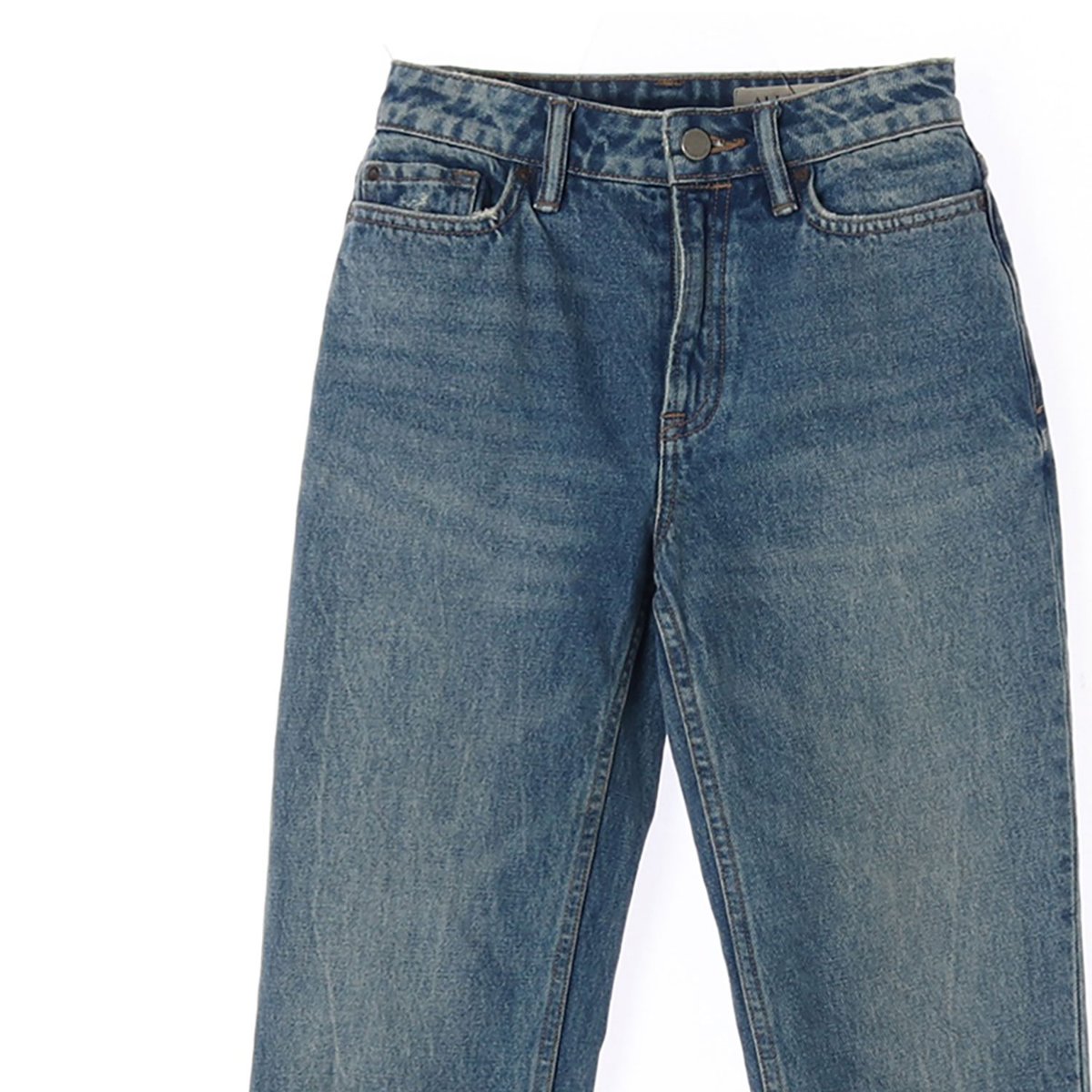 올세인츠 워싱 하이웨이스트 커팅 데님 청바지 이미지 2