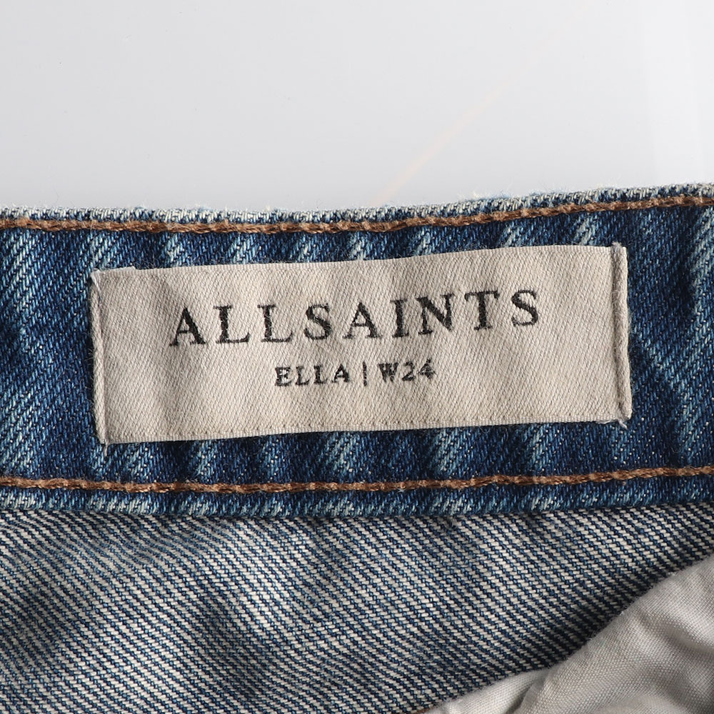 올세인츠 워싱 하이웨이스트 커팅 데님 청바지 이미지 5