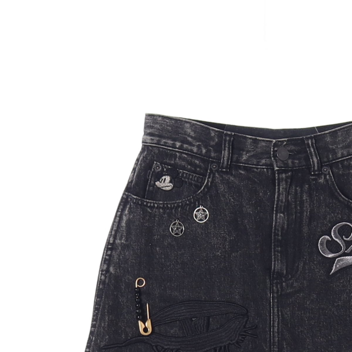 마크 제이콥스 다크그레이 흑청 패치 데님스커트 청치마 이미지 2