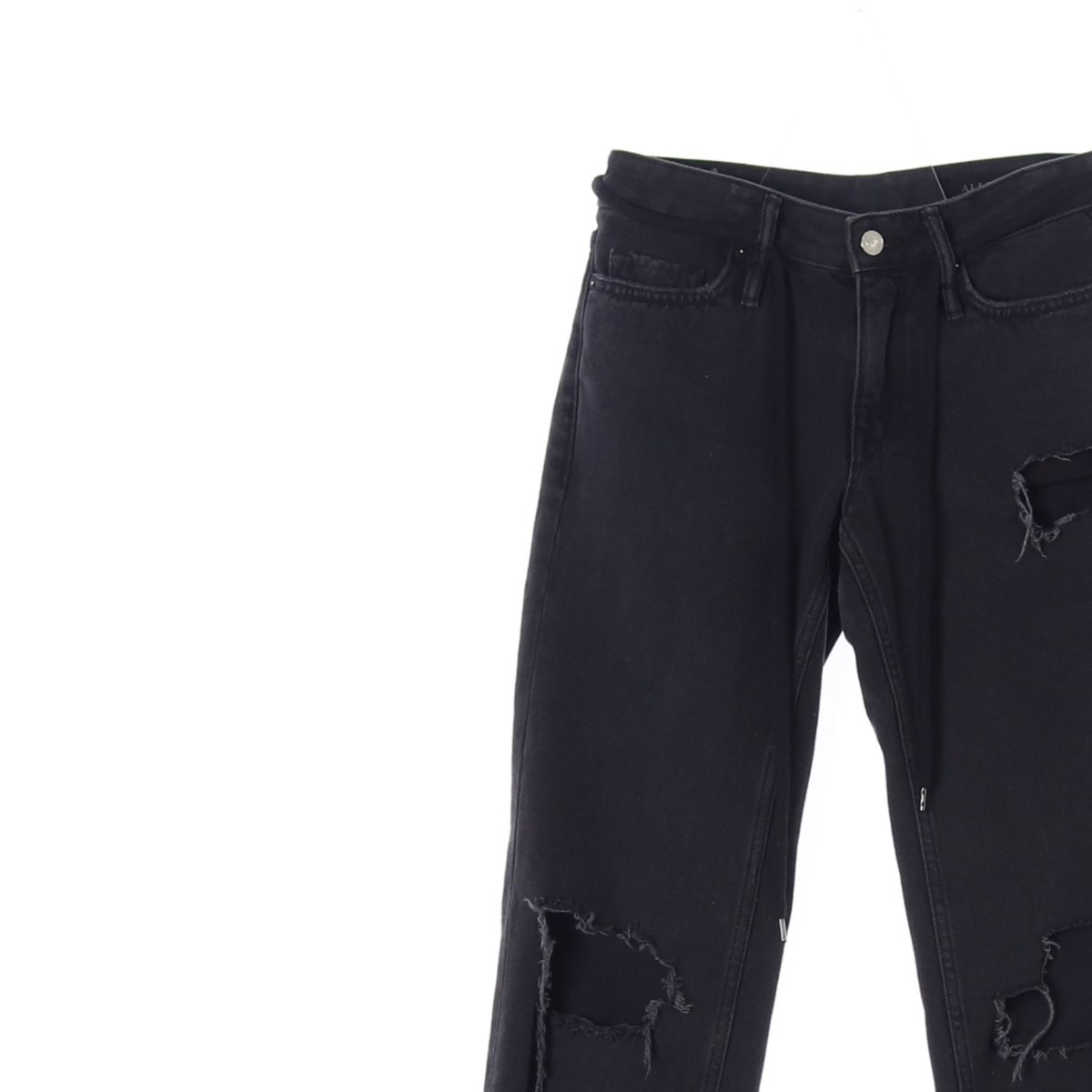 올세인츠 다크 그레이 데미지 진 데님 청바지 이미지 2